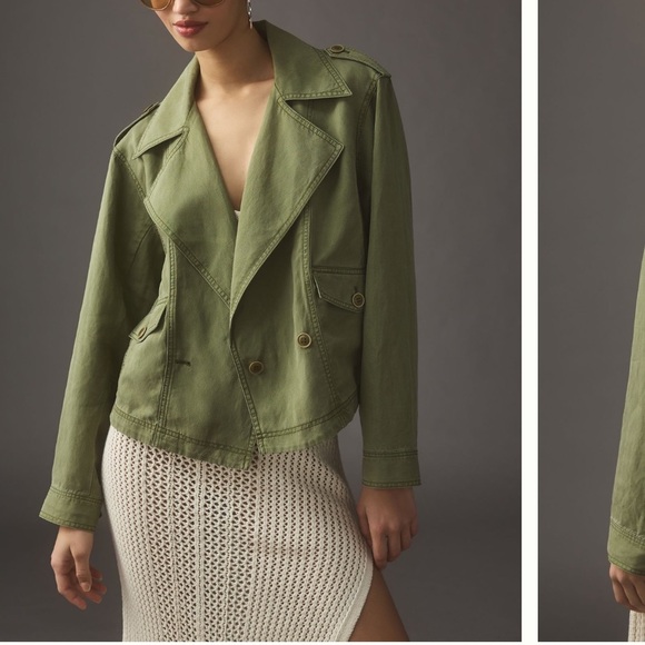 BY ANTHROPOLOGIE CROPPED AVIATOR JACKET - Picture 1 of 9